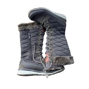 Solomon Winter Snow Boots Women 9 US 41.5 EU 7.5 UK High Brown Quilted Faux Fur